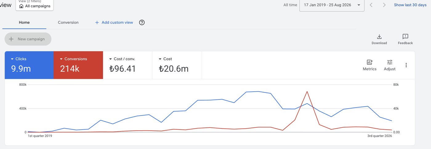 Google Ads page